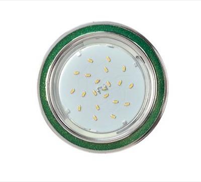 GX53 Круг под стеклом Изумрудный блеск / хром (FG53GRECB)