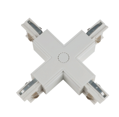 Соединитель для шинопроводов Х-образный. Белый