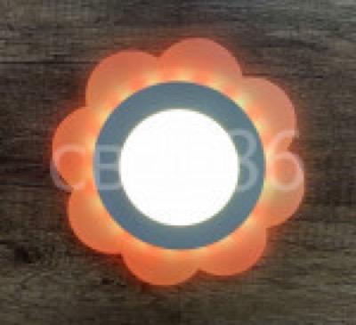 LED панель 6+3W с белой подсветкой (цветок)!