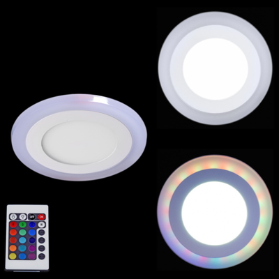 LED панель 6+3W с белой+RGB подсветкой (круг)